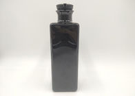 أسود العناية بالبشرة زجاجات مستحضرات التجميل المخصصة مربع هلام الاستحمام الشامبو زجاجة مسطحة